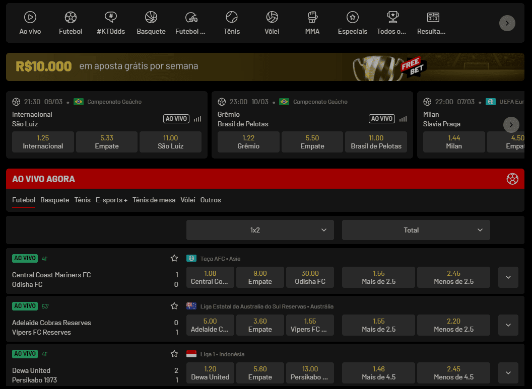 Jogos de esportes e KTO