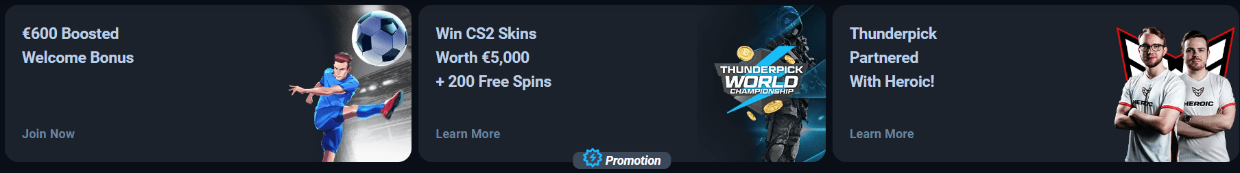 Thunderpick bonus and promotion